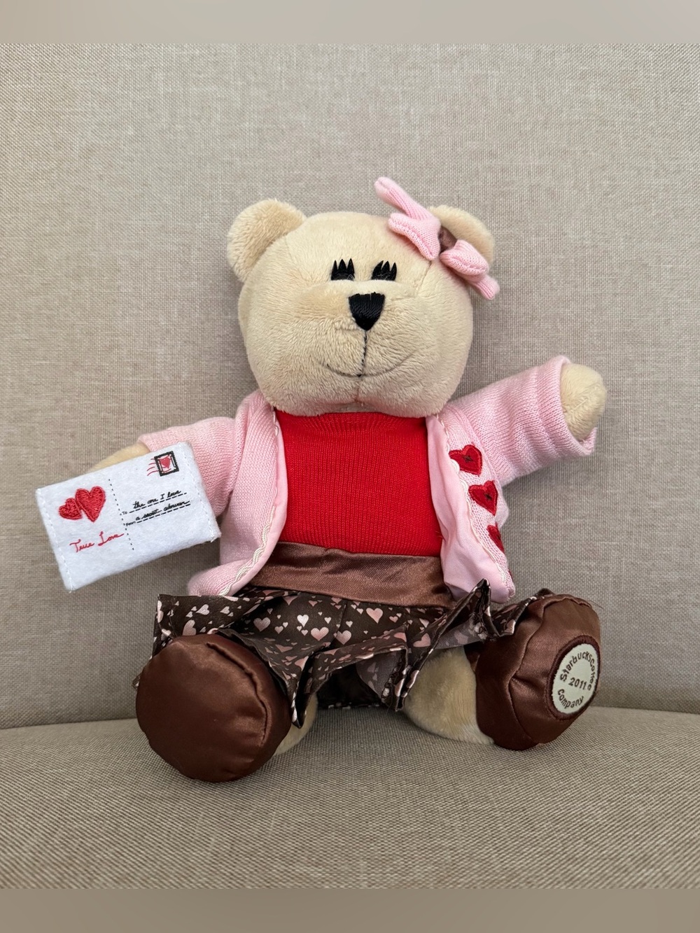 Starbucks Bearista 2011 Valentine’s Day Plush Bear with Love Letter